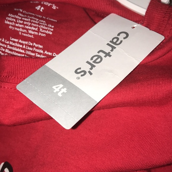CARTERS 4T Boys Long Sleeve Tee (red) NEW/TAG Paws - Picture 4 of 11